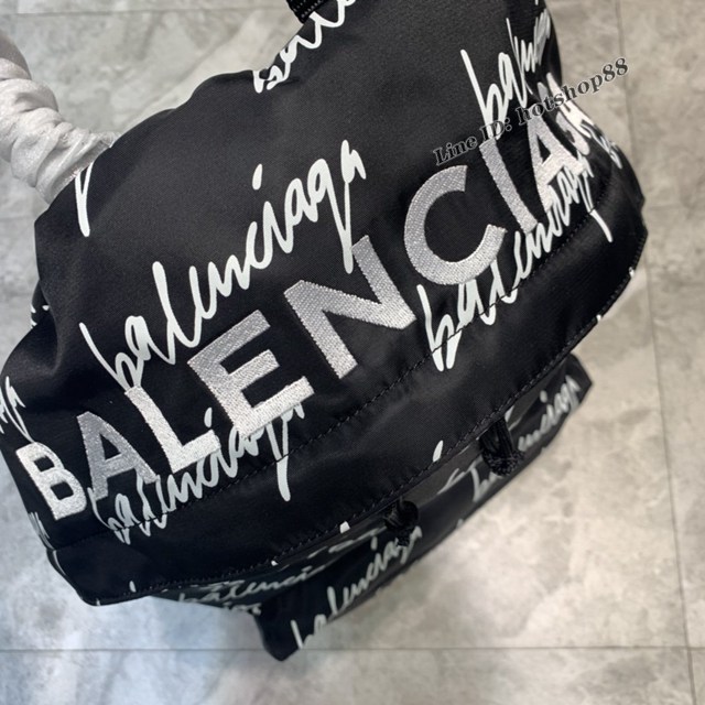 Balenciaga專櫃爆款男女同款黑色布包雙肩包 巴黎世家雙肩背包大書包 fyj1617